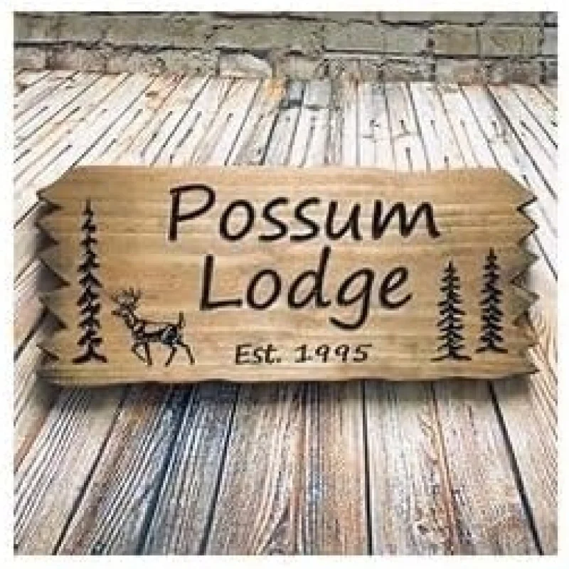 Custom cabin Sign Personalized Wooden Carved Last Name Outdoor Camping Sign : Home & Kitchen