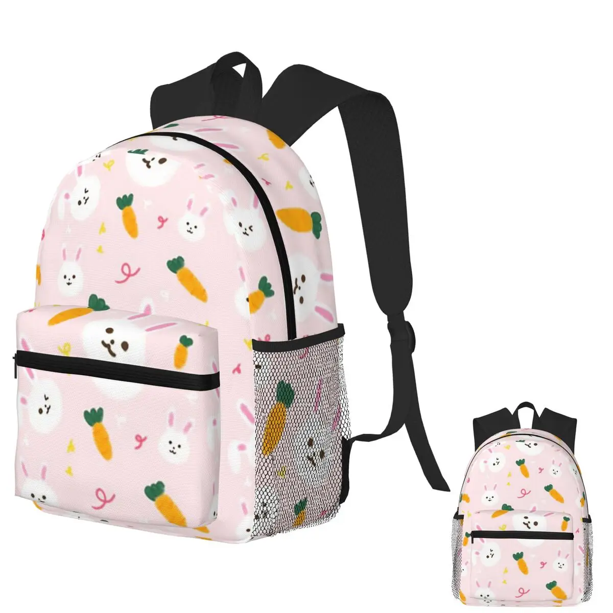 

White Rabbit And Carrot Student Backpack School Bag Hiking Travel Daypack for Men Women Fashion Bookbag Shoulder Bags