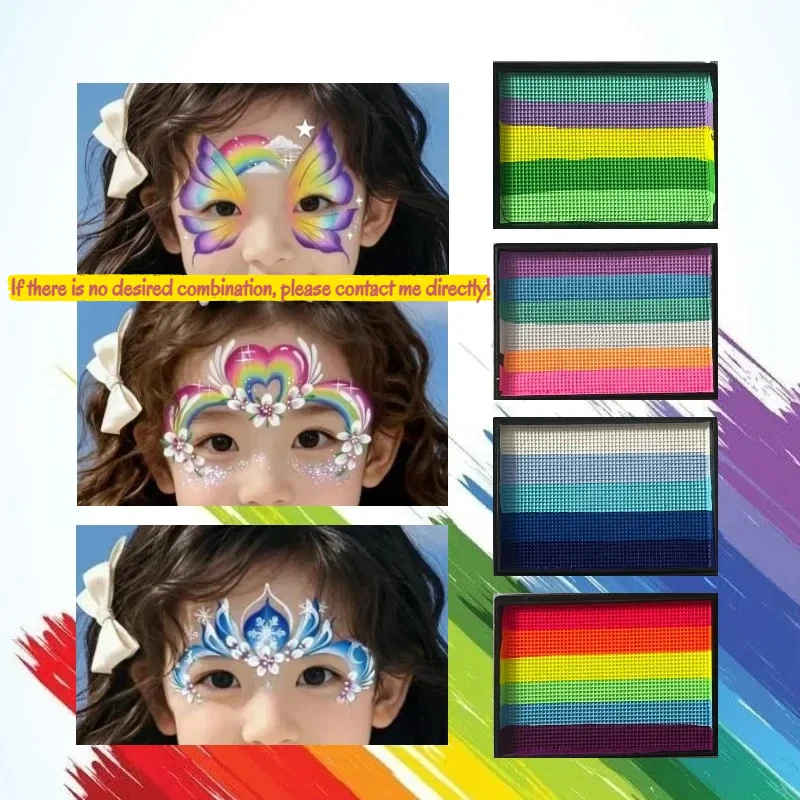 

Four 50g Combination rainbow face painting professional split palette body painting makeup color palette non-toxic washable ﻿