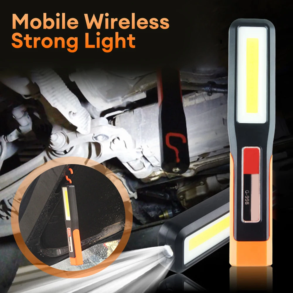 Powerful COB LED Work Light Car Garage Mechanic Lamp USB Rechargeable Flashlight Magnetic Torch Emergency Light Warning Light