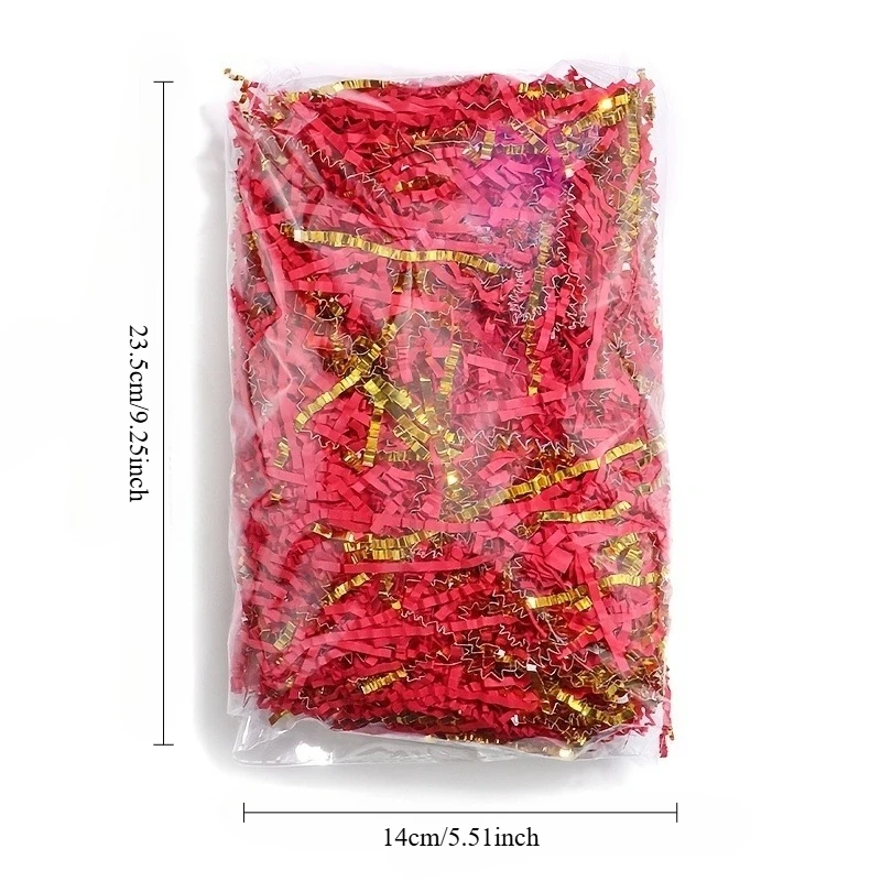 1pc-100g Mixed Golden Crinkle Paper Raffia Wave Filler Paper,Suitable for Birthday Party,Valentine'S Day,Easter,Gift Box Filling