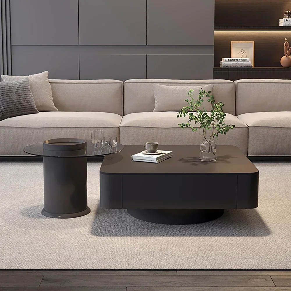 Minimalist Nordic Coffee Tables Design Modern Glam Square Coffee Tables Unique Design Compact Kaffee Tische Salon Furniture