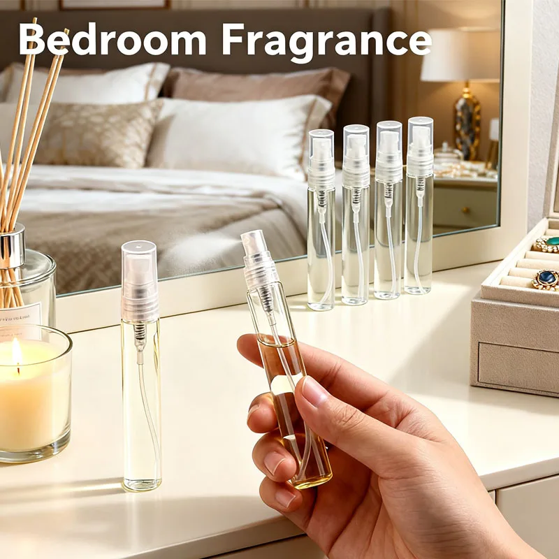 50Pcs 2ml-10ml Empty Clear Mini Glass Perfume Sprayer Bottles Mini Spray Vials Fragrance Scent Sample Fine Mist Spray Containers