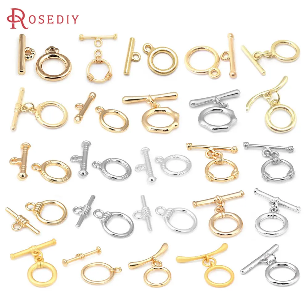 

18K Gold Color Brass Round Ring Circle O Toggle Clasps Bracelet Connect Clasps Jewelry Making Supplies Diy Findings Accessories