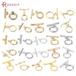 18K Gold Color Brass Round Ring Circle O Toggle Clasps Bracelet Connect Clasps Jewelry Making Supplies Diy Findings Accessories