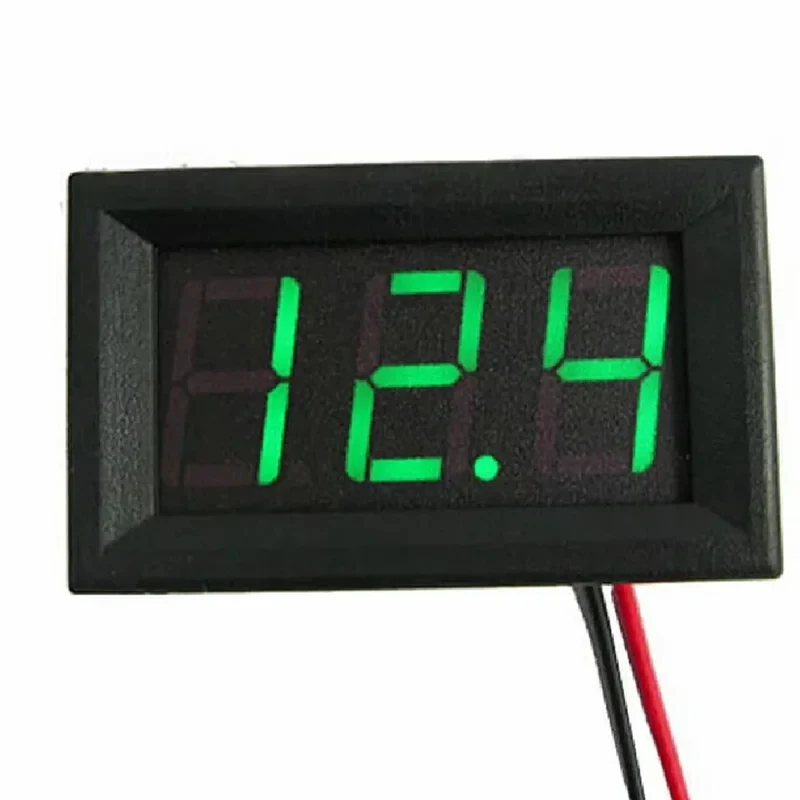 Mini Voltímetro Digital LED Impermeable de 4.5-30V y 0.56 Pulgadas para Coche, Moto y Panel Marino