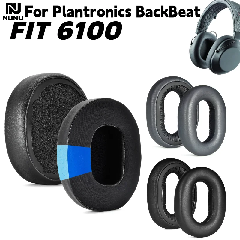 NUNU Replacement Soft Memory Foam protein leather Ear Pads For Plantronics BackBeat FIT 6100 Headphones repair parts