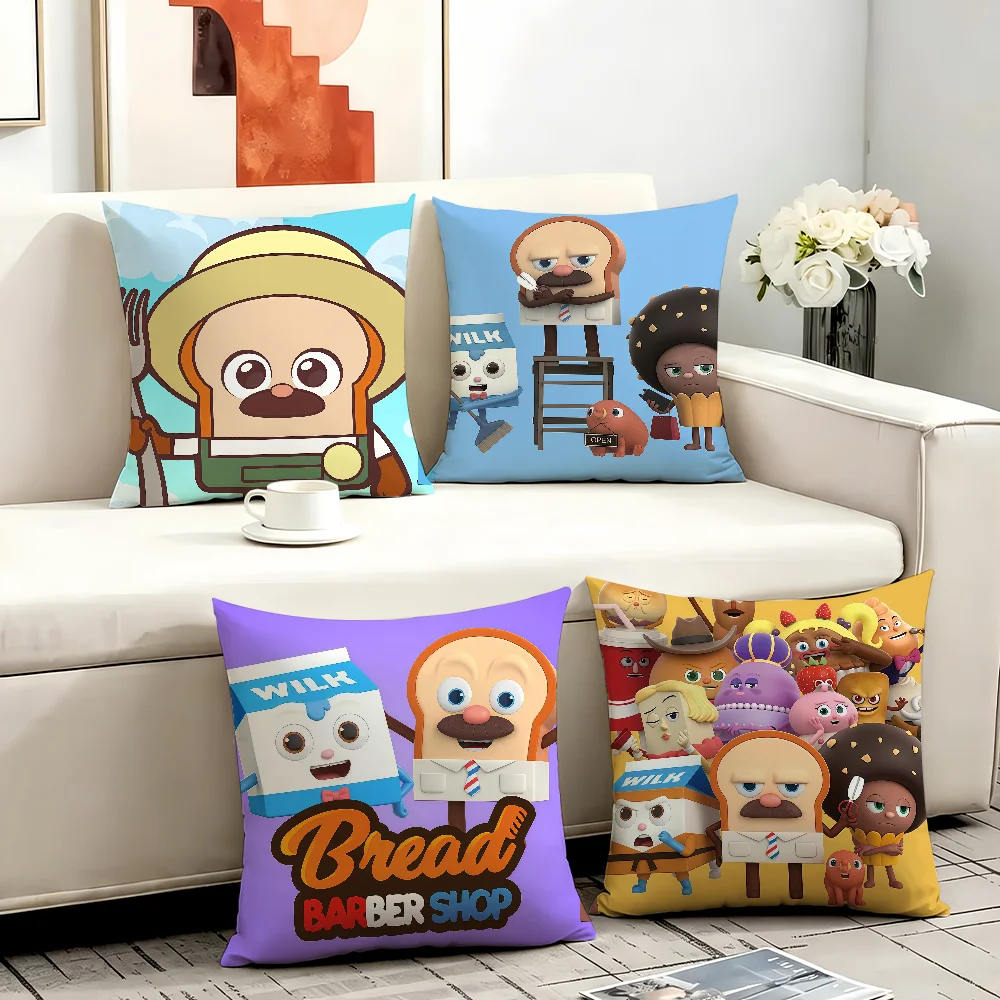 Cartoon B-Bread B-Barbershop cushion cover Anti-dustmite Sofa Cushion Decorative Office Cover Lounge Area Indoor & Outdoor Use