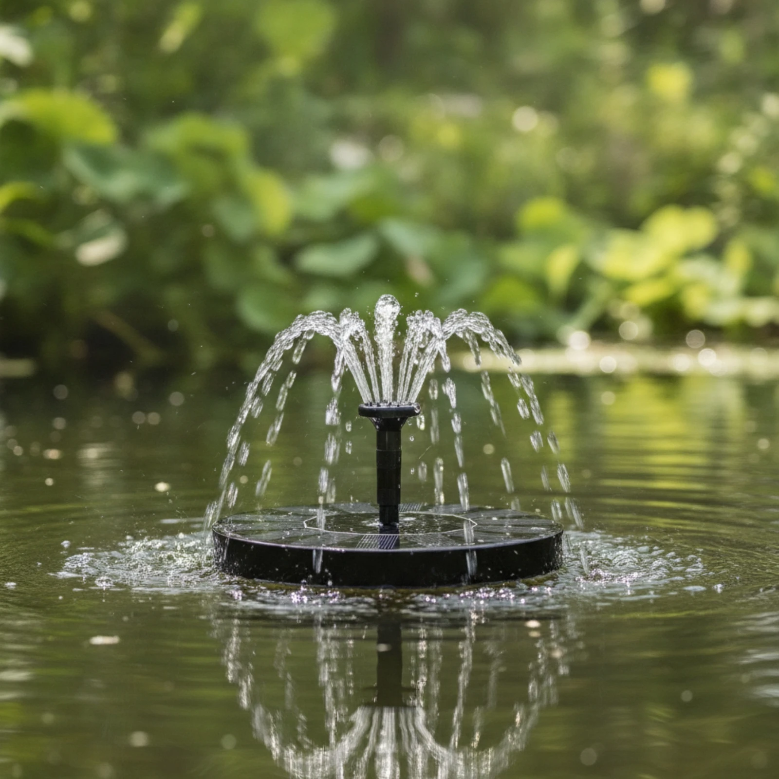 Solar Fountain Pump with Nozzles Outdoor Floating Solar Fountain Floating Water Pump Easy to Use Low Maintenance for Gardeners