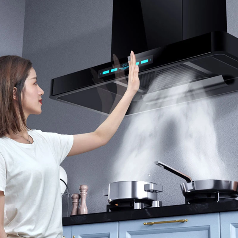 Small Size Household Range Hood for Apartments Electric Power Source with Baffle Filter Ventilation for Hotels