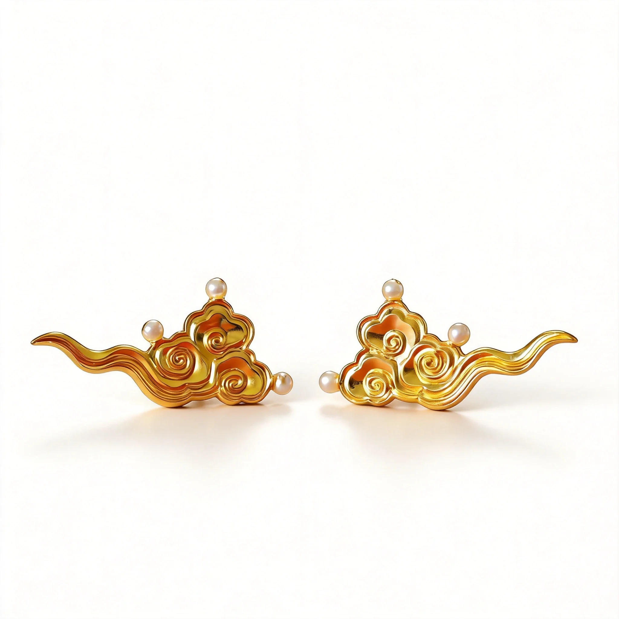 Chinese Traditional Auspicious Cloud Gold Plated Hanfu Hairpin Song Style Restored Lucky Blessing Hair Accessory For Women Cospl