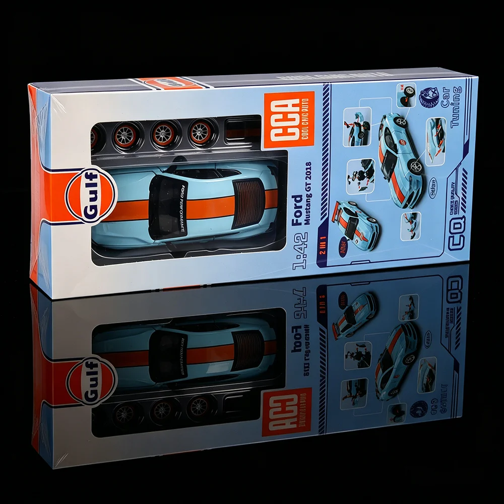 

Модель автомобиля CCA MSZ 1:42 DIY в стиле Gulf 2018 Ford Mustang GT, серия для сборки, литая игрушка из сплава, различные цвета