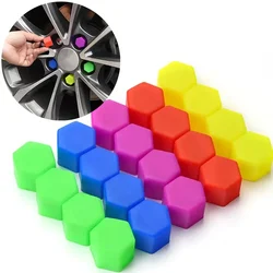 20Pcs 17/19/21MM Luminous Car Wheel Nuts Screw Caps Silicone Anti Collision Protective Wheel Tire Tyre Screw Rust Proof Nut Caps