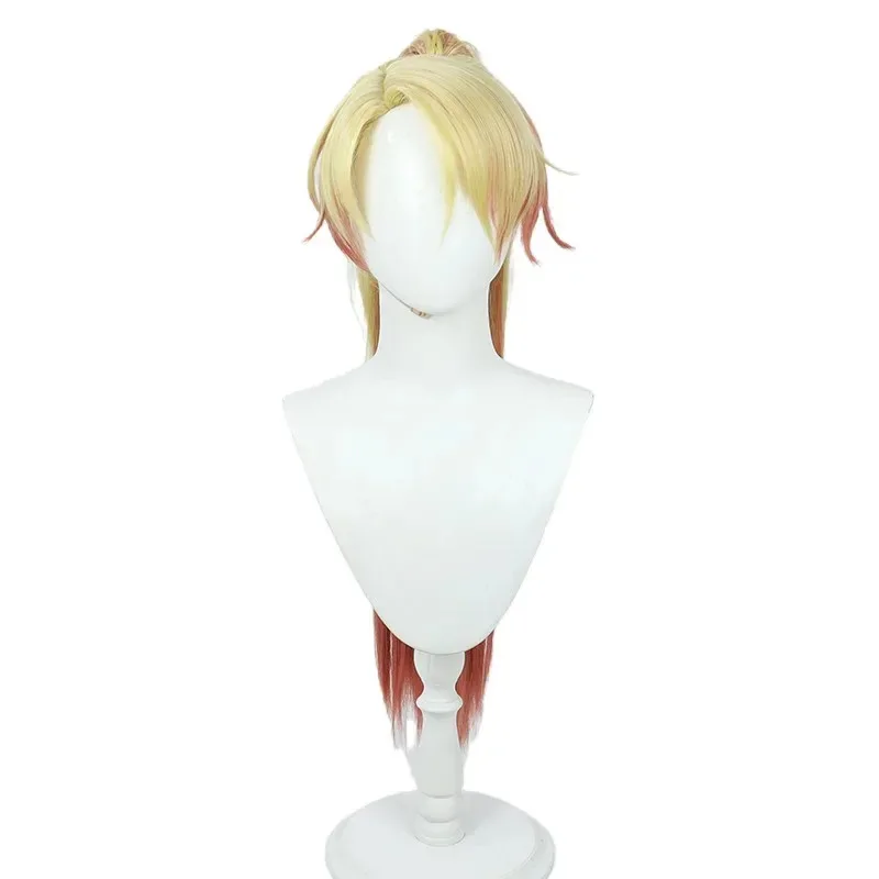 95cm Long Tenma Tsukasa Synthetic Hair Anime Yellow Orange Gradient Ponytail Clip Cosplay Anime Wig Heat Resistant Fibre Wigs