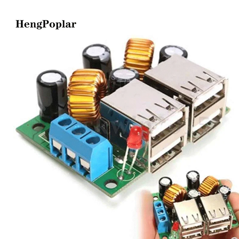 36/24/12/9V a 5V 3A step-down 4USB super USB interfaccia ricarica auto solare