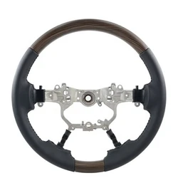 For Toyota Landcruiser FJ200 LC200 Prado FJ150 Crown 14th Alphard Vellfire 2015-2023 Steering Wheel Leather Wooden