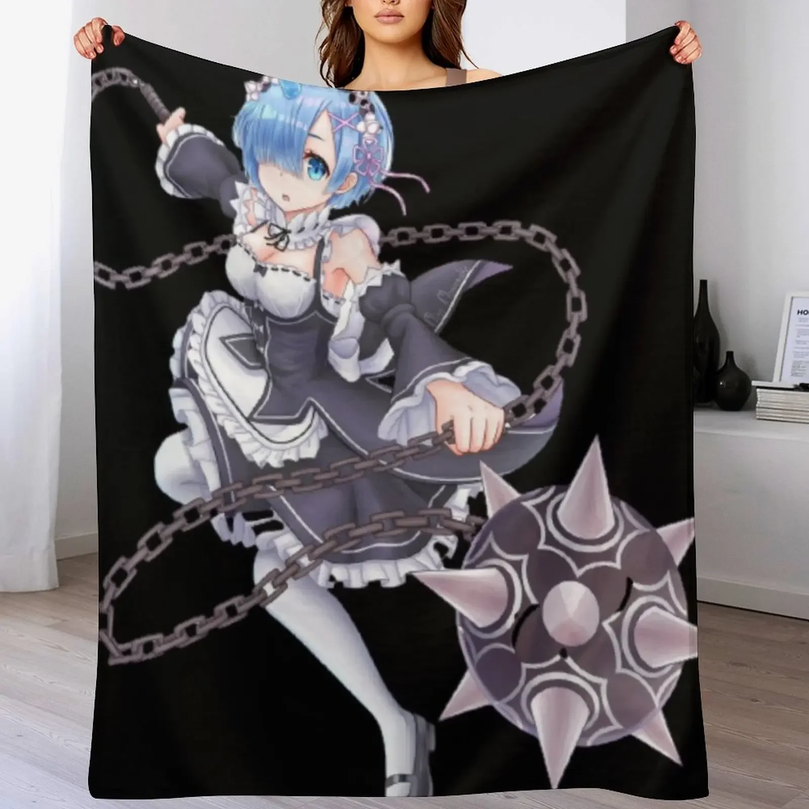 Rem ( re zero ) Throw Blanket for sofa wednesday Blankets