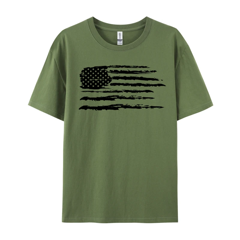 

The Stars And Stripes T-Shirt Loose American Flag Camisa Tshirts Round Neck Cotton Student Tops Shirts Autumn Camisa T-Shirts