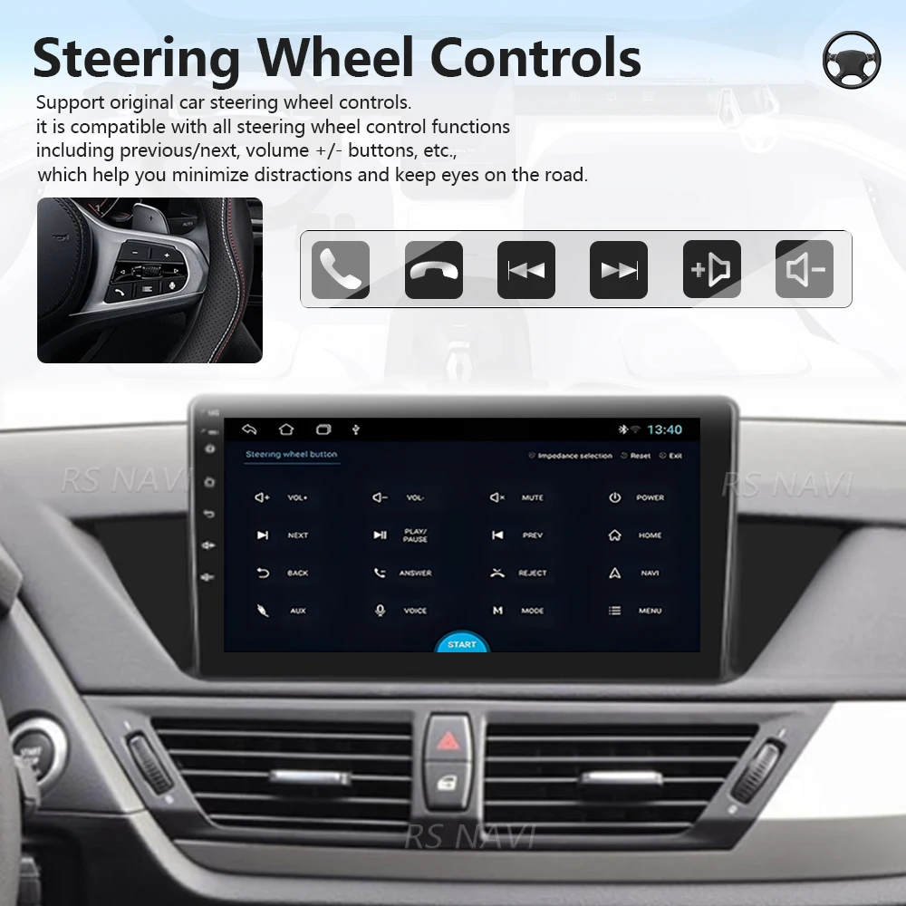 For BMW X1 E84 2009 - 2016 Android 16 2K QLED Car Radio Multimedia Video Player GPS AI Voice CarPlay Auto Wheel App Control BT