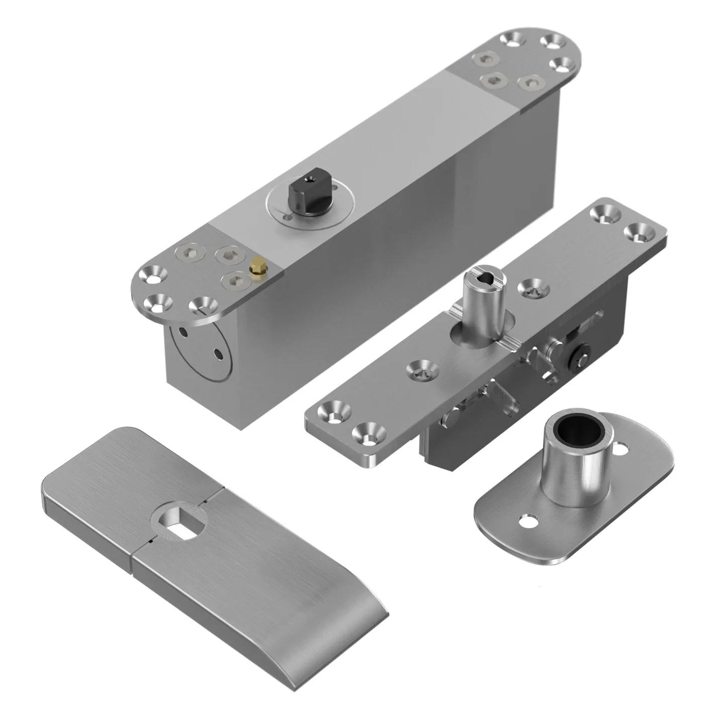 Hydraulic Door Closer & Soft-Close Buffering Concealed Invisible Hinges Stainless Steel Door 200kg Load Bearing