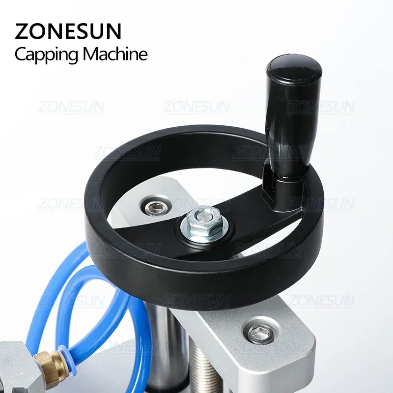 ZONESUN Pneumatic Semi-automatic Oral Medicine Penicillin Glass Bottle Vial Capping Machine