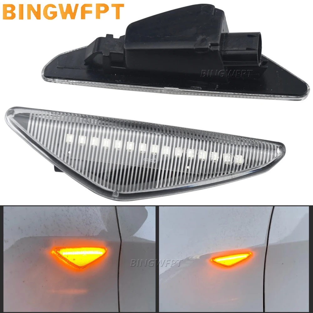 2PCS LED Dynamic Side Marker Turn Signal Blinker Flowing Water Blinker Flashing Light For BMW X3 F25 X5 E70 X6 E71 E72 2007-2014