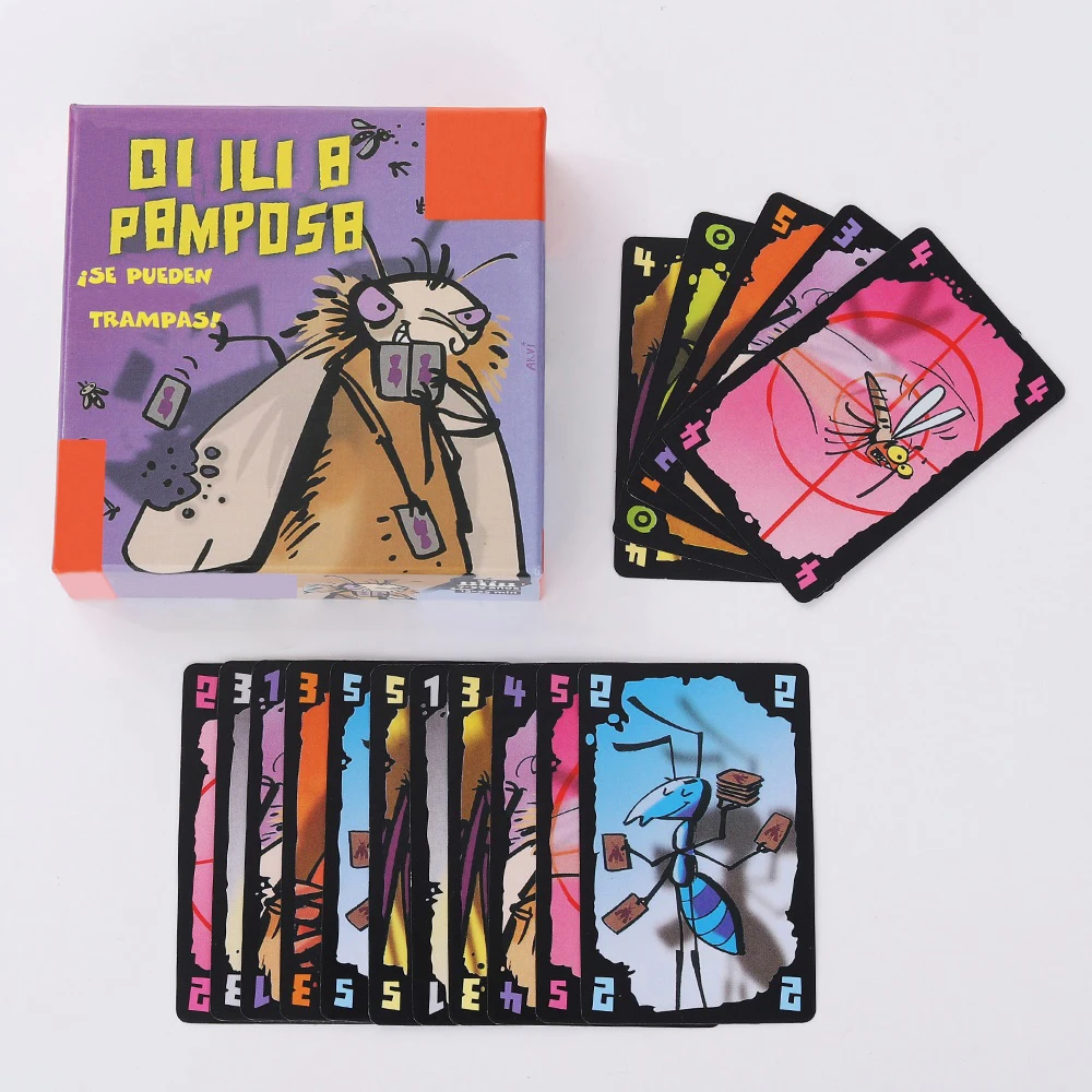 

Карточная игра с рисунком насекомых, карточная игра с выдающейся стратегия, шахматная карточная игра, коллекционные красочные карточки для вечеринок, 3-5 игроков, 15-25 минут