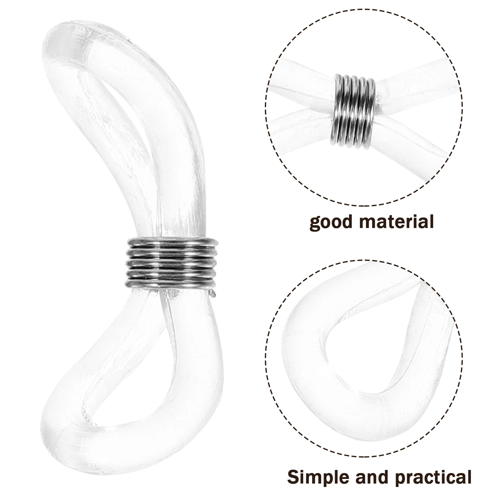 

25Pcs Eyeglass Cord Ends Rubber Metal Hybrid Anti-Slip Holder for Eyewear Accessories Long-Lasting Eyeglass Holder Ends