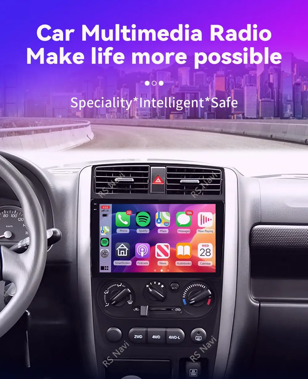 Android 16 Carplay Auto 2K Bildschirm Autoradio Multimedia Player für Suzuki Jimny 3 2005 - 2019 Autoradio GPS Stereo 2din Head Unit – Detail 3
