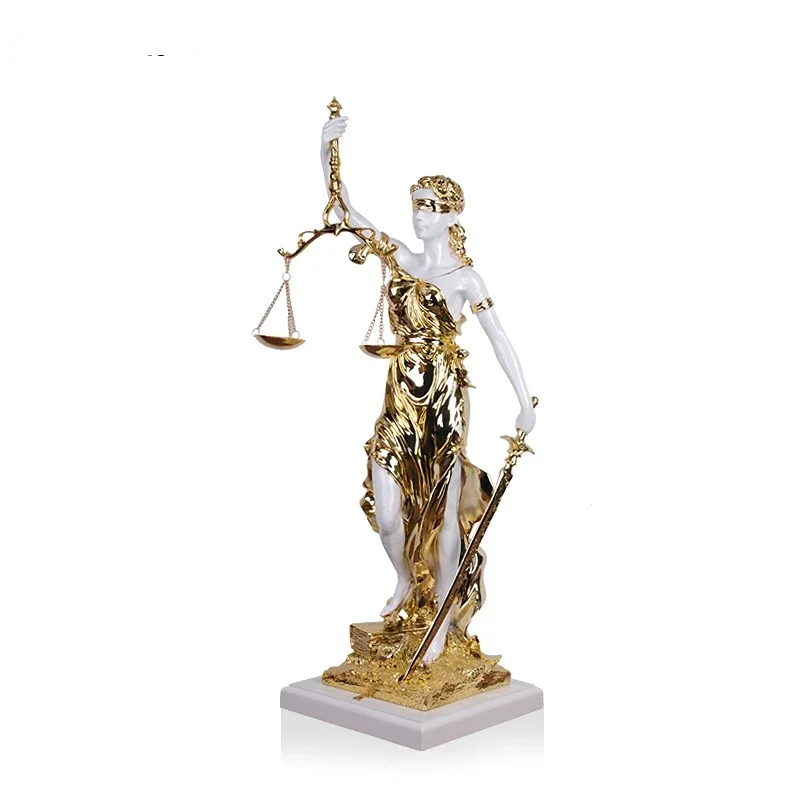 Goddess of Justice and Justice Sculpture Fairness Justice Statue Lawyer's Office Legal Scale Decoration Living Room Decoration