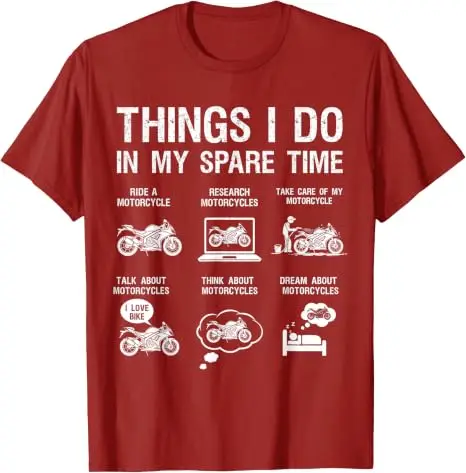 Y2k Motorradliebhaber Motorradfahrer ‌ Life T-Shirt, Humor, Dinge, die ich in meiner Freizeit mache, Biker, Motorradfahrer, Reiten, Herrenbekleidung – Detail 7