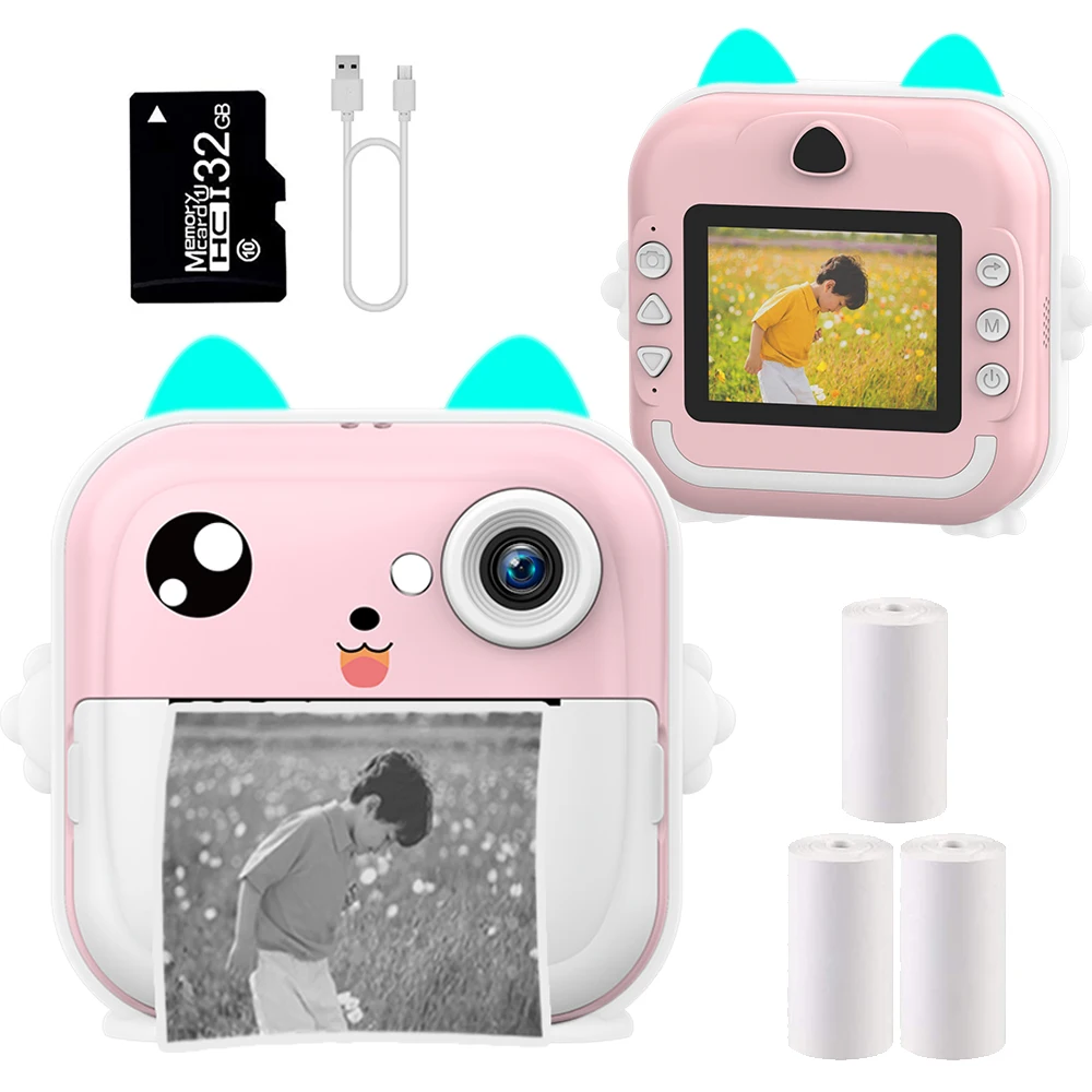 Children Instant Print Camera Kids Video Photography Digital Photo Camera Toy Mini Thermal Printer for Boy Girls Birthday Gift