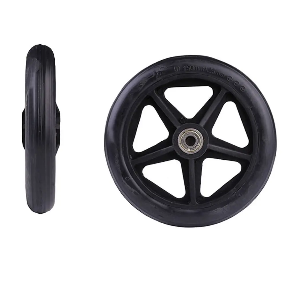 Flexible Rubber Shopping Cart Wheels Anti Slip 6/7/8Inch Solid Tire Wheel Replacement Wheelchair Front Castor