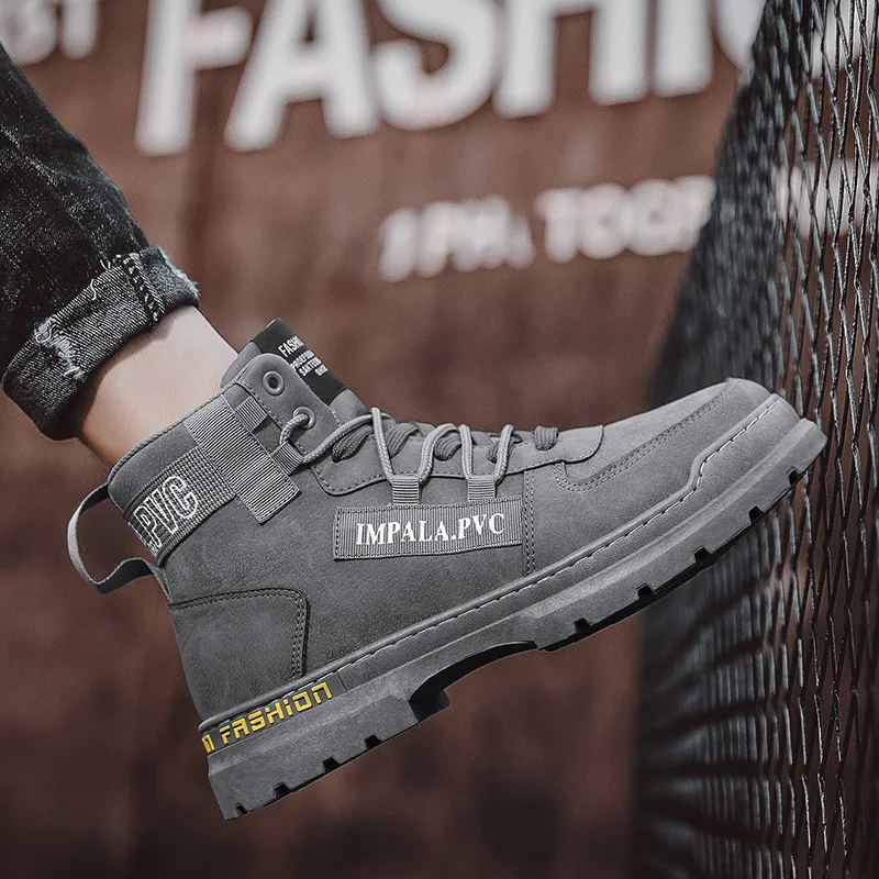 Men‘s Casual Sneakers High Quality Comfortable High Top Ankle Boots Chelsea Fashion Cowboy Work Shoes Trendy Versatiled Hombres