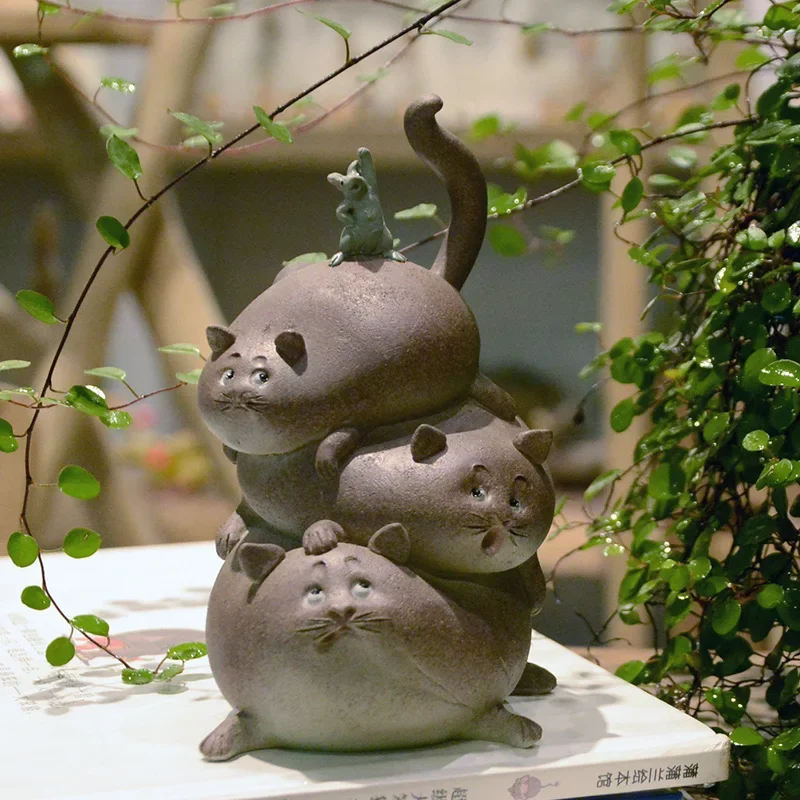 Everyday Collection Cute Animal figurine Fairy Garden Home Decoration Mini Cat Statuette Desktop Decor Girl gifts