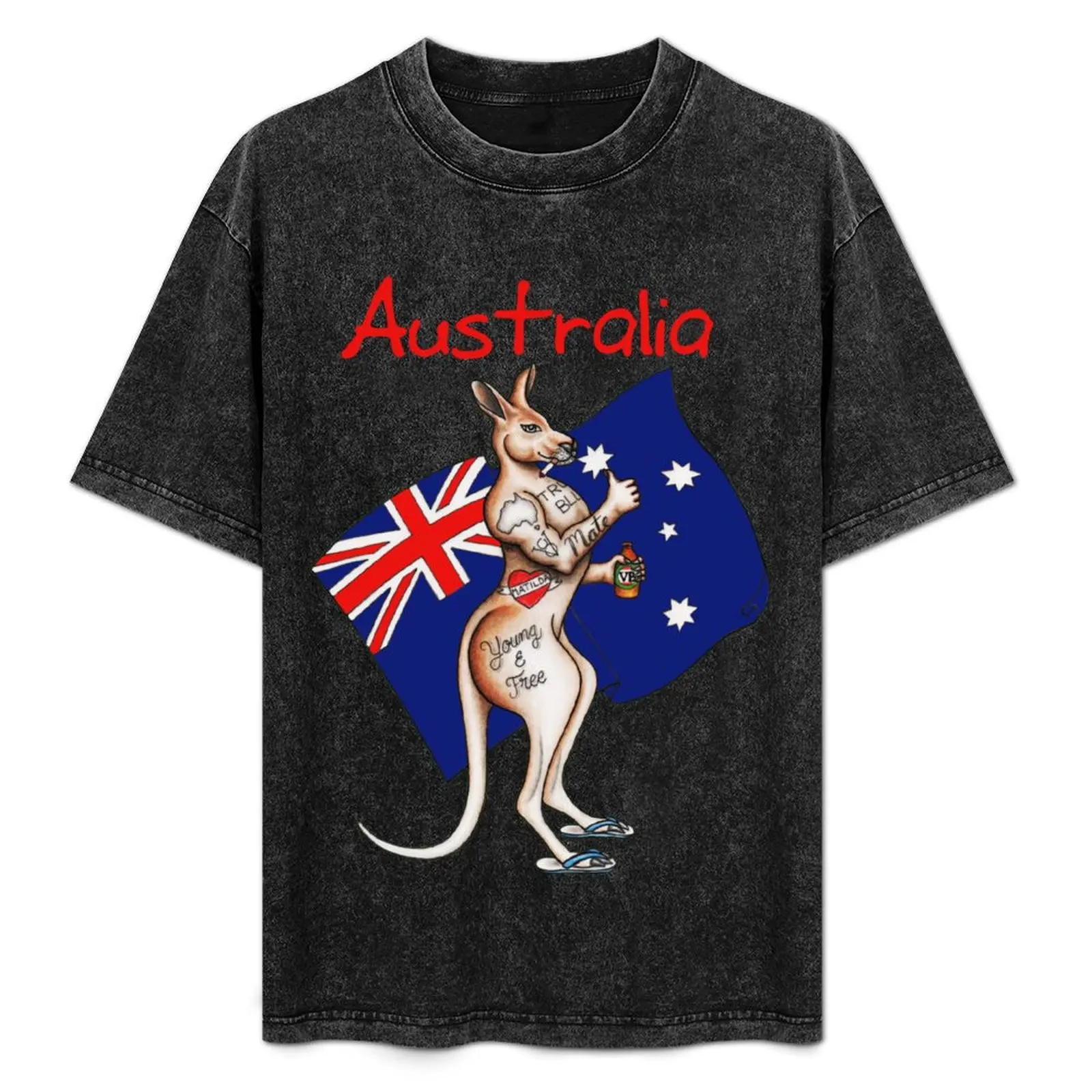 

The best Australia or Australia Day Shirt design ever! Go the thumbs up tattooed kangaroo! T-Shirt