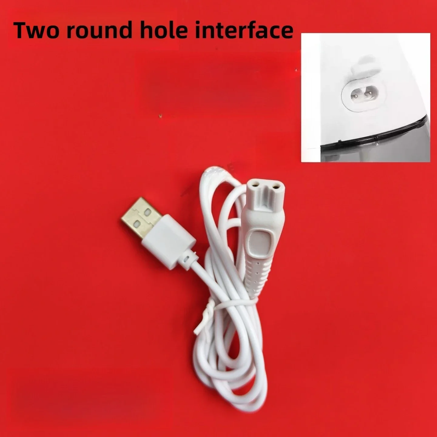 Suitable for Midea's little blue whale tooth flushing device charger USB data cable two round holes