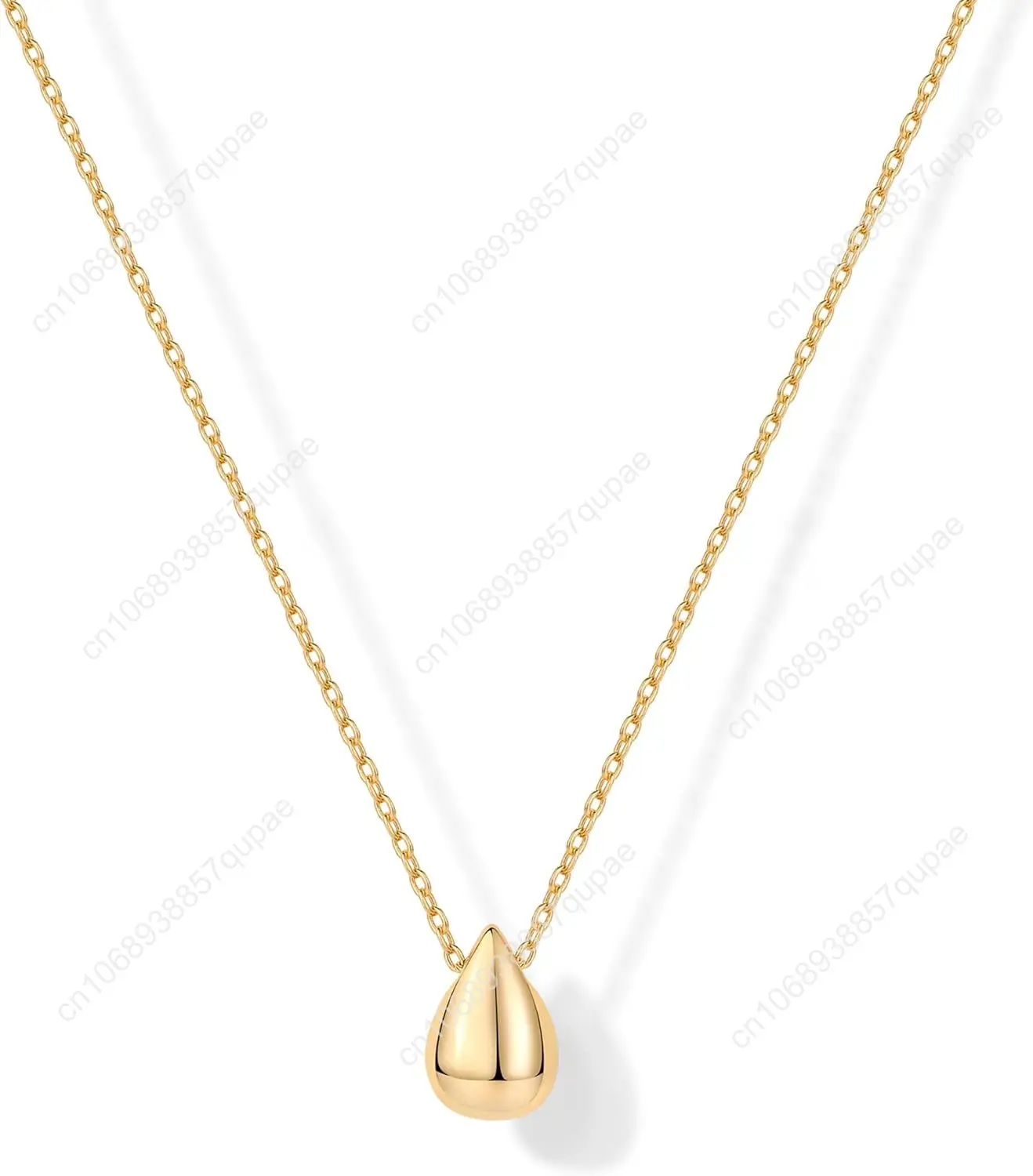 PAVOI 14K Gold Plated Dainty Pear Pendant Necklace for Women | Tear Pendant Necklaces