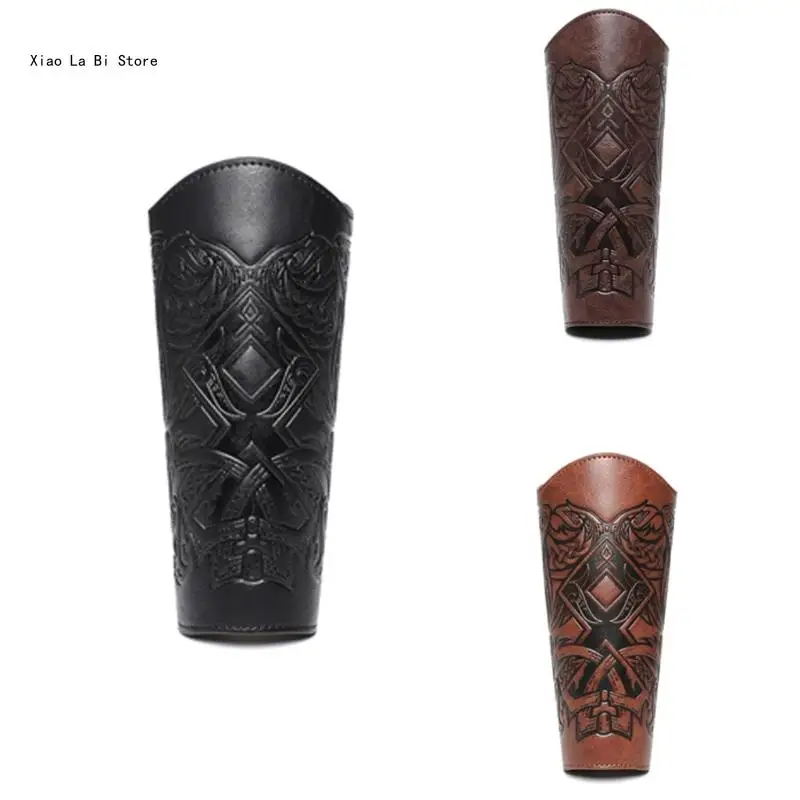 

Men Embossed Gauntlet Bracer Wristband Gauntlet for Parties and Festivities Medieval Men Brown Wristband XXFD