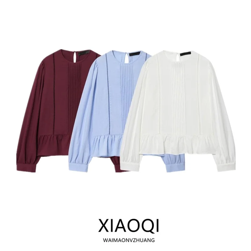 

Универсальная юбка-миди с вертикальными оборками для женщин, осень 2025, новая коллекция, европейский свободный крой, длинная юбка