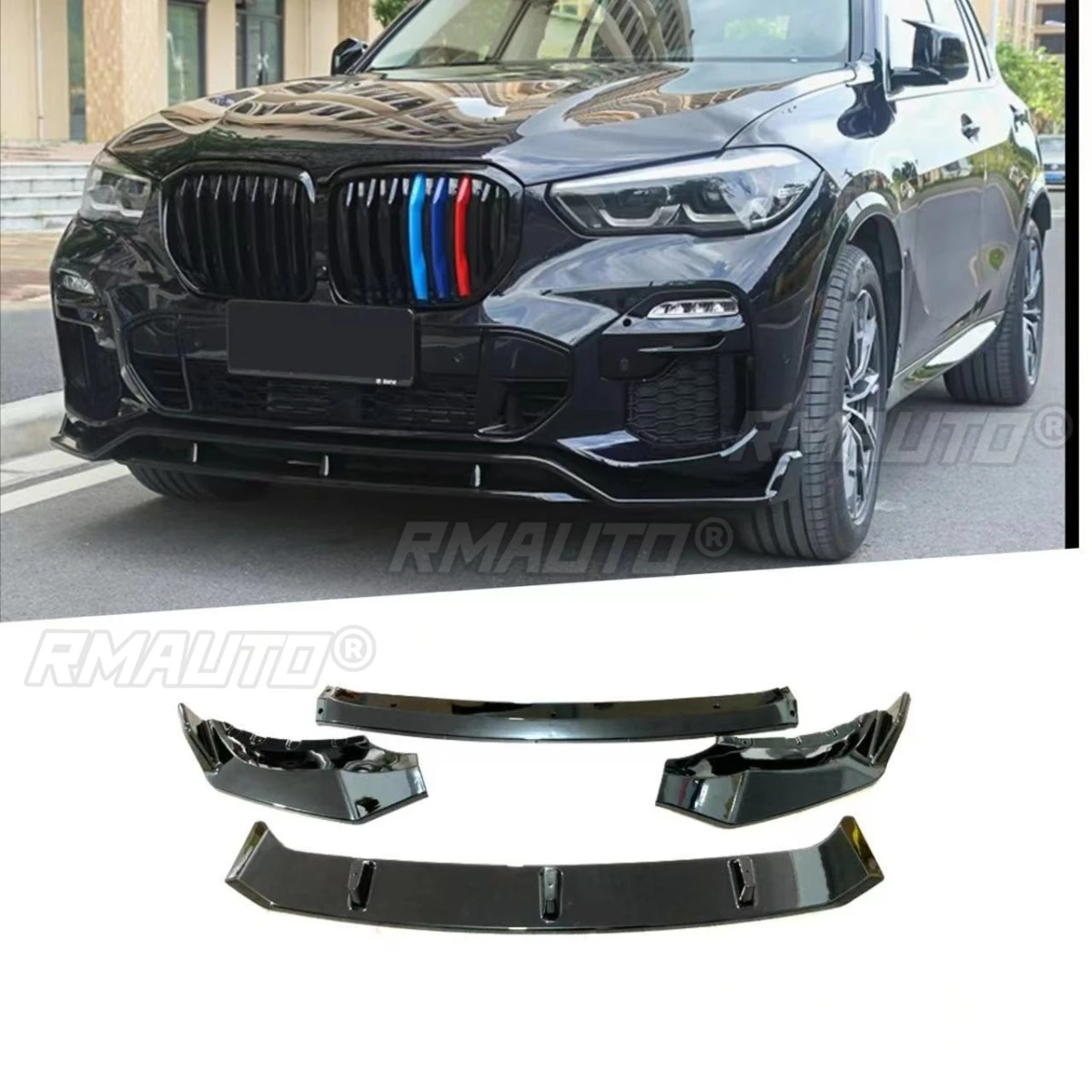 المصد الأمامي للسيارة سبويلر الشفاه الناشر تعديل جزء لسيارات BMW X5 G05 2020-2023 واقي حماية غطاء حامي اكسسوارات السيارات