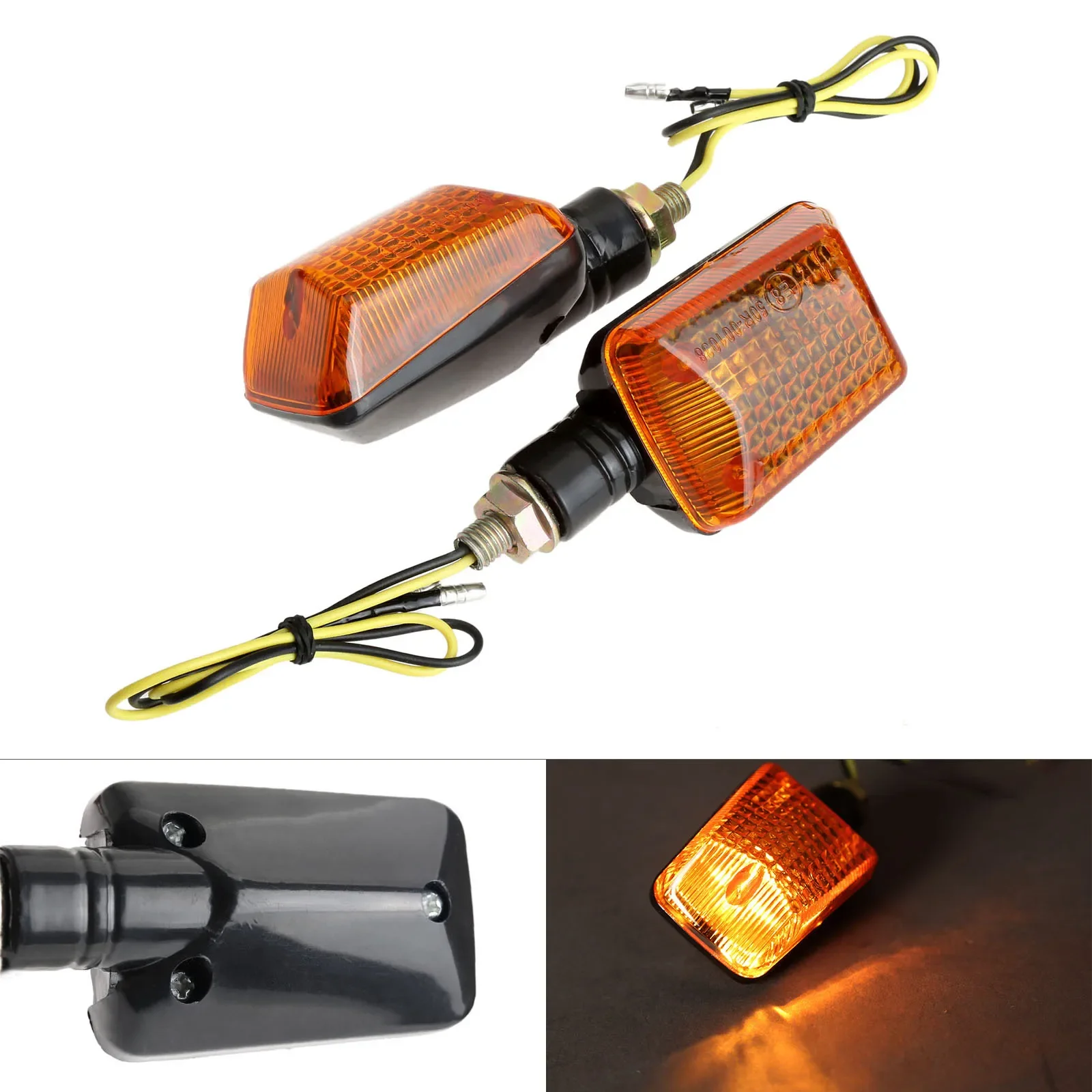 

2Pcs Universal Motorcycle Turn Signal Indicator Lights Lamp 12V Amber Bulb Blinkers Flashers Sidemarker For Ducati Suzuki Yamaha