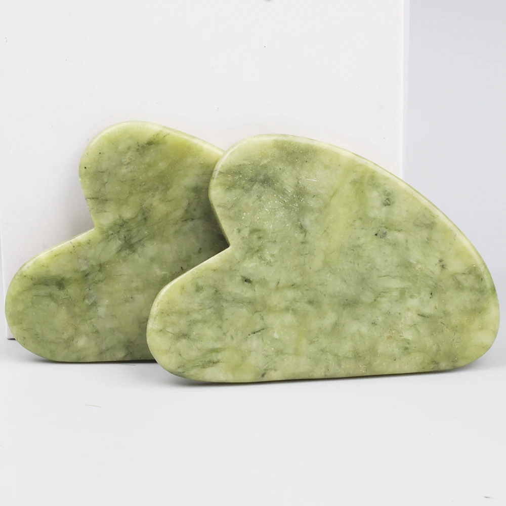Natural Jade Gua Sha Tool Xiuyan Jade Heart-shape Massager Neck Massage Guasha Love Beauty Product Skin Care health Tool