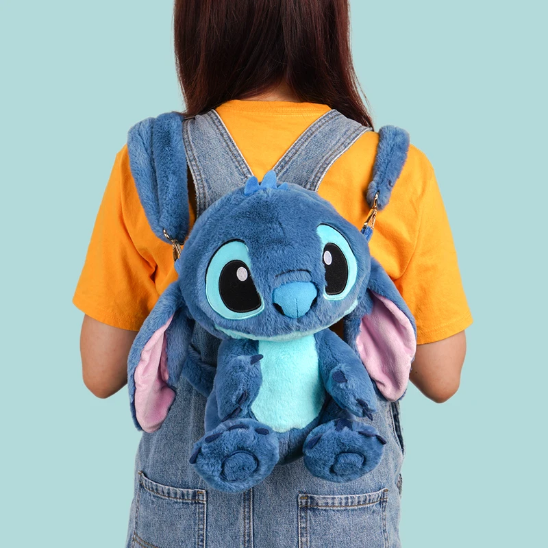 Genuine Disney 28cm Stitch Angel Stuffed Toys Cartoon&Cute Lilo & Stitch Plush Dolls Throw Pillow Doll Backpack Birthday Gift