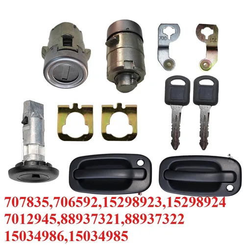 1 par 707835 706592 15298923 15298924 Juego de cilindro de cerradura de llave de puerta delantera izquierda y derecha para CHEVROLET Cadillac GMC Oldsmobile