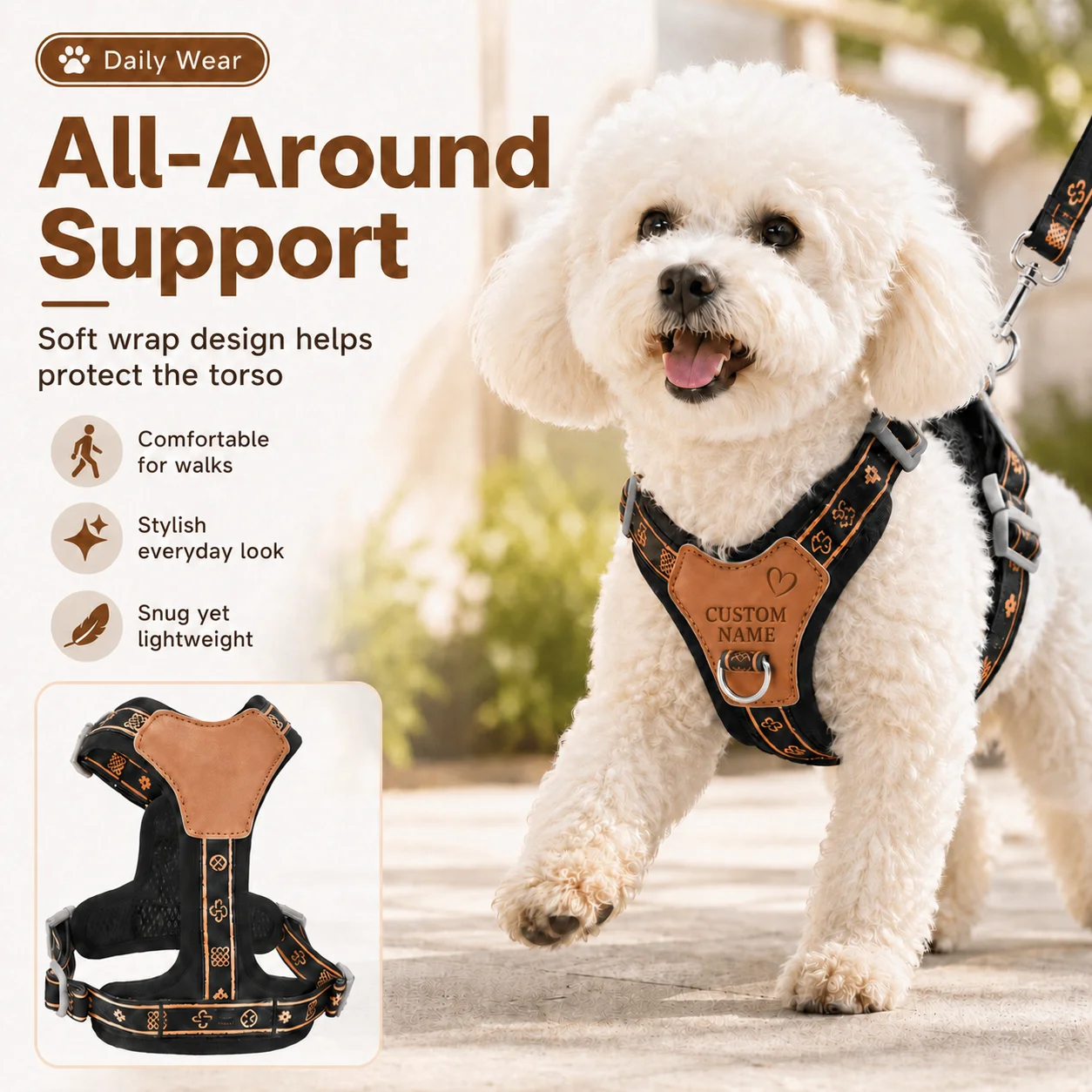 Personalisierbares Haustier-Lauf-Tanktop, Retro-weiche, atmungsaktive Weste mit verstellbarem Anti-Zieh-Geschirr, perfektes Geschenk für Tierliebhaber