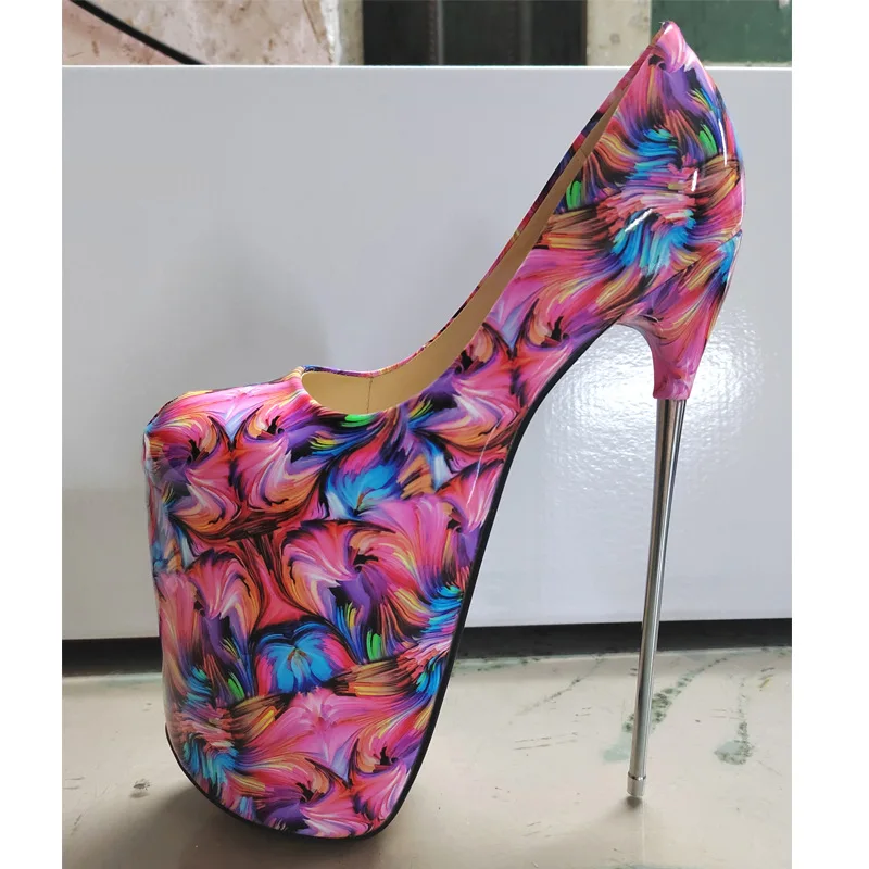 Seksowne szpilki 19cm 22cm Ekstremalnie wysokie obcasy Platformy Czółenka Damskie Lakierowane Czerwone Zielone Buty na obcasie Ślubne Imprezowe Buty do tańca striptizera Rozmiar 50