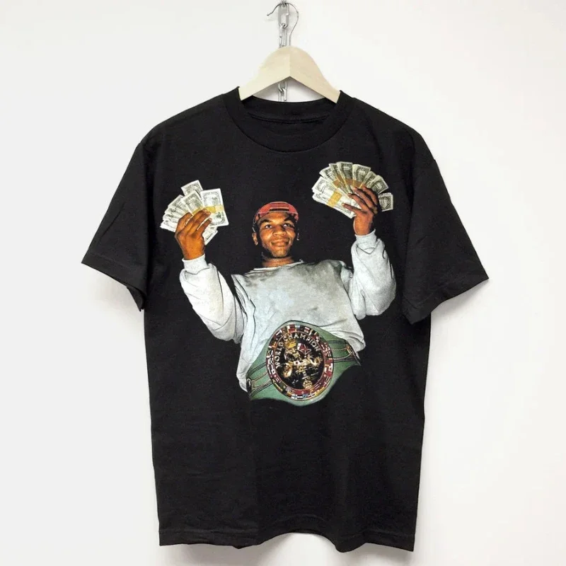 تي شيرت قطني مطبوع عليه Boxing Legend - تي شيرت كاجوال بأكمام قصيرة ورقبة دائرية للجنسين للرجال والنساء (مقاسات S-3XL) قميص رياضي صيفي