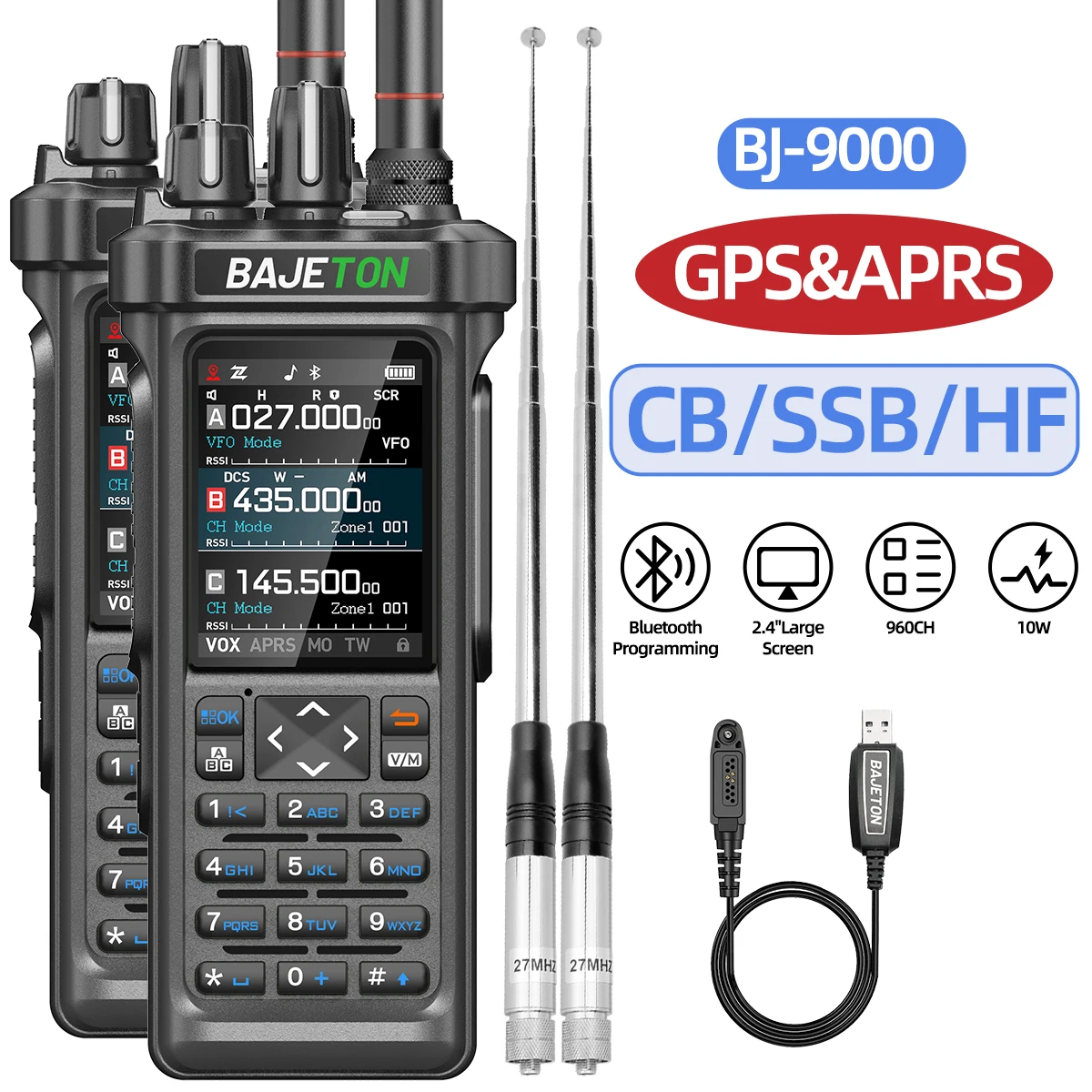 BAJETON BJ-9000ハンディー無線機 受信専用機(送信不可) Sc43c6c551c1441d9adf95b8ed97f8