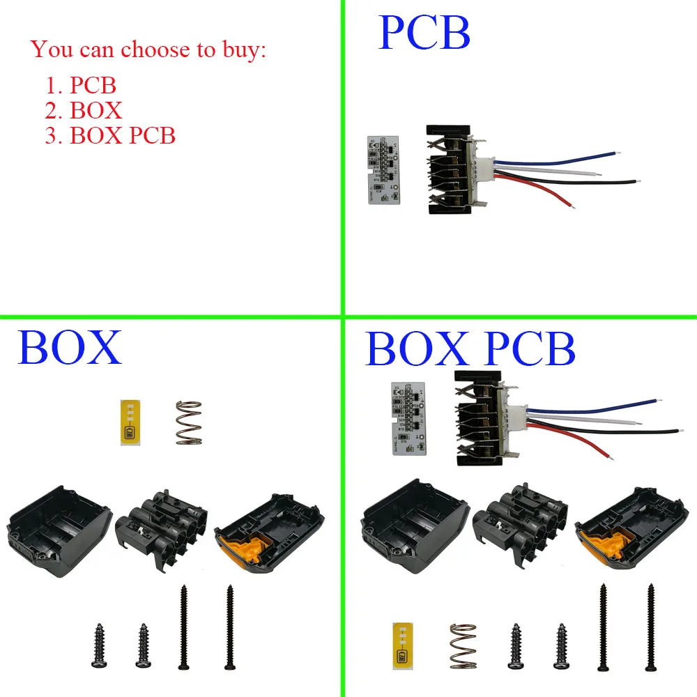 DCB140 14.4V Battery Plastic Case (no battery cell ) PCB Circuit Board LED For Dewalt 14.4V 3.0Ah 4.0Ah DCB140  Li-ion Battery